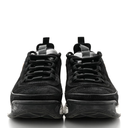 Chanel Suede Calfskin Nylon Grosgrain CC Sneakers 37.5 Black 2 of 12