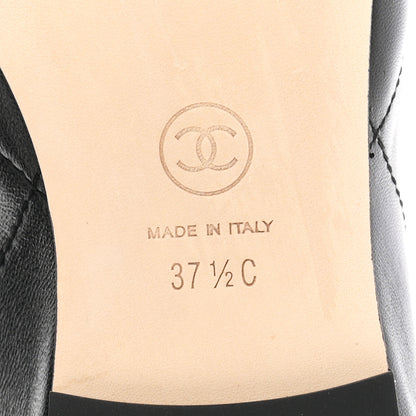 Chanel Lambskin Quilted CC Cambon Ballet Flats 37.5 Black White 7 of 10