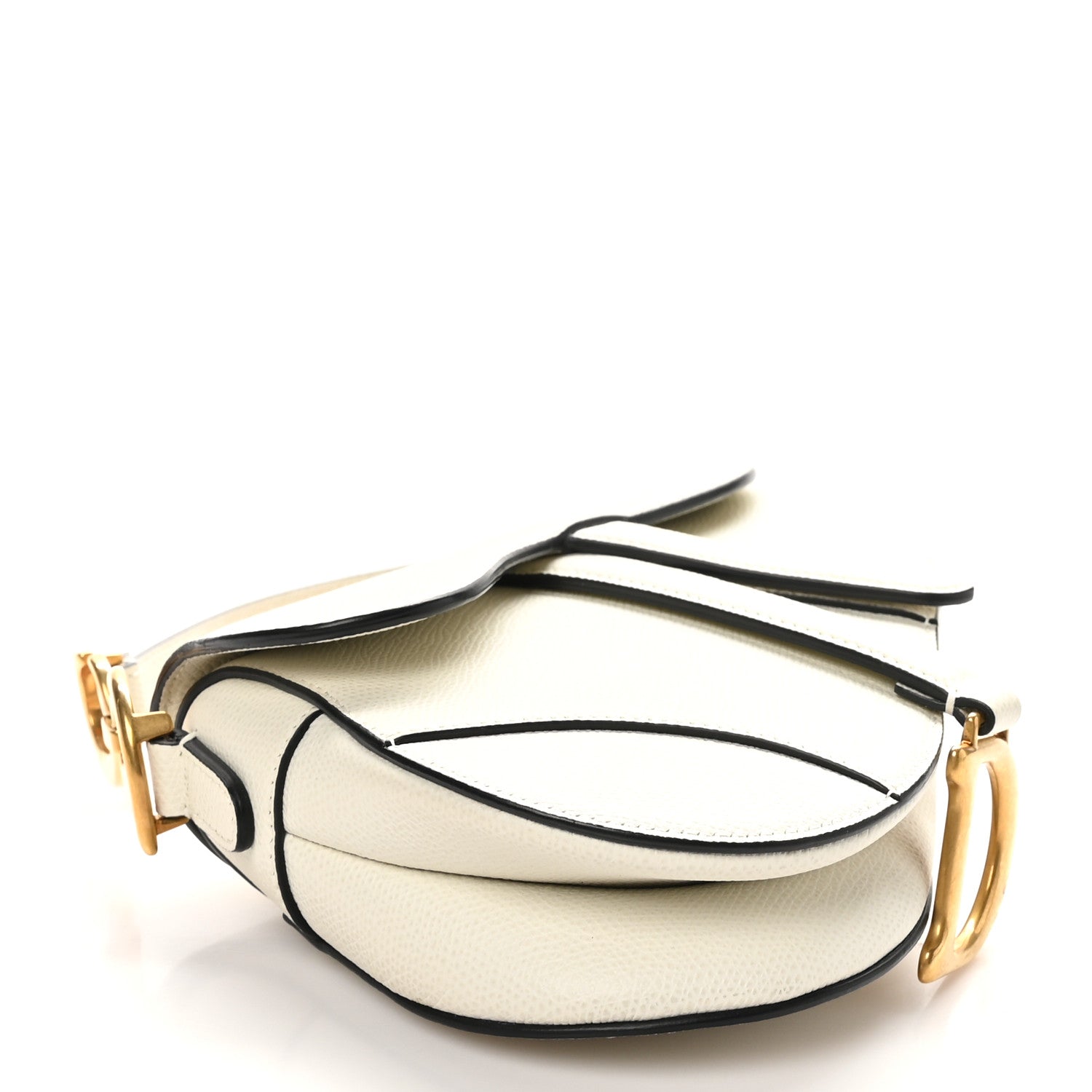 Christian Dior Grained Calfskin Mini Saddle Bag White 4 of 10