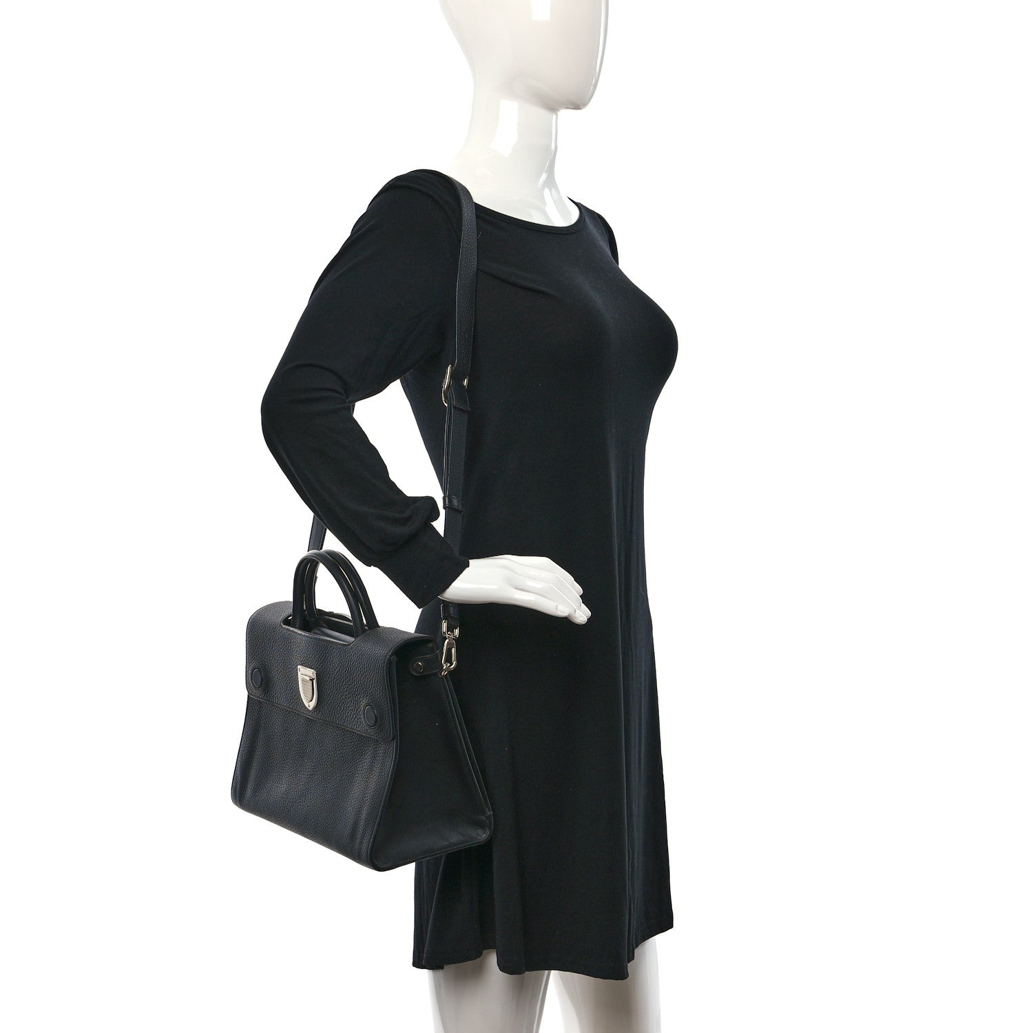 Christian Dior Grained Calfskin Medium Diorever Flap Black 2 of 11