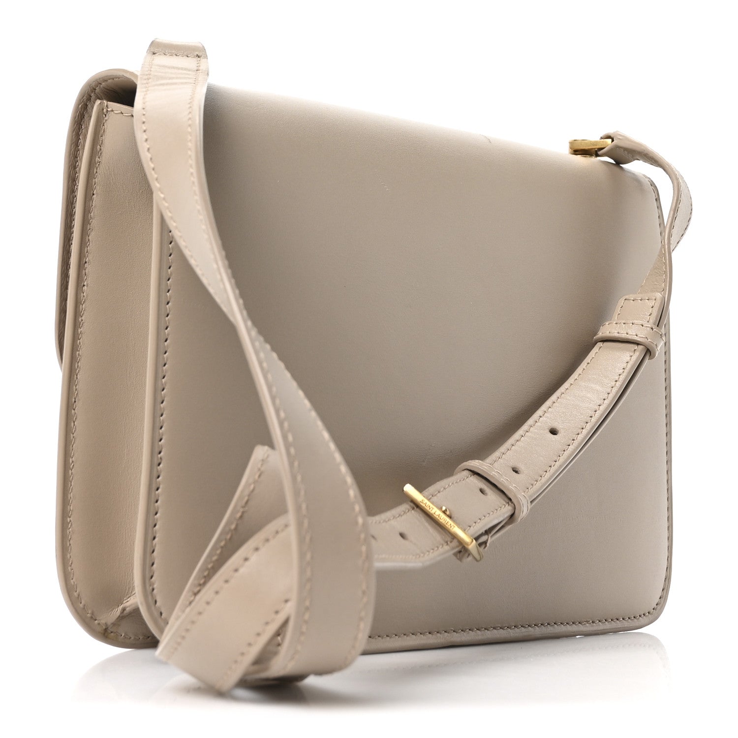 Saint Laurent Smooth Calfskin Le Carre Satchel Dark Beige 3 of 9