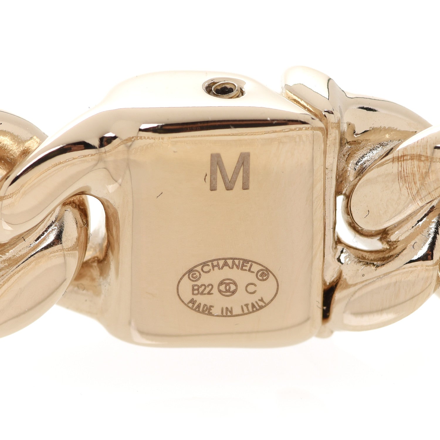 Chanel Metal CC Chain Link Choker Necklace M Gold 4 of 5