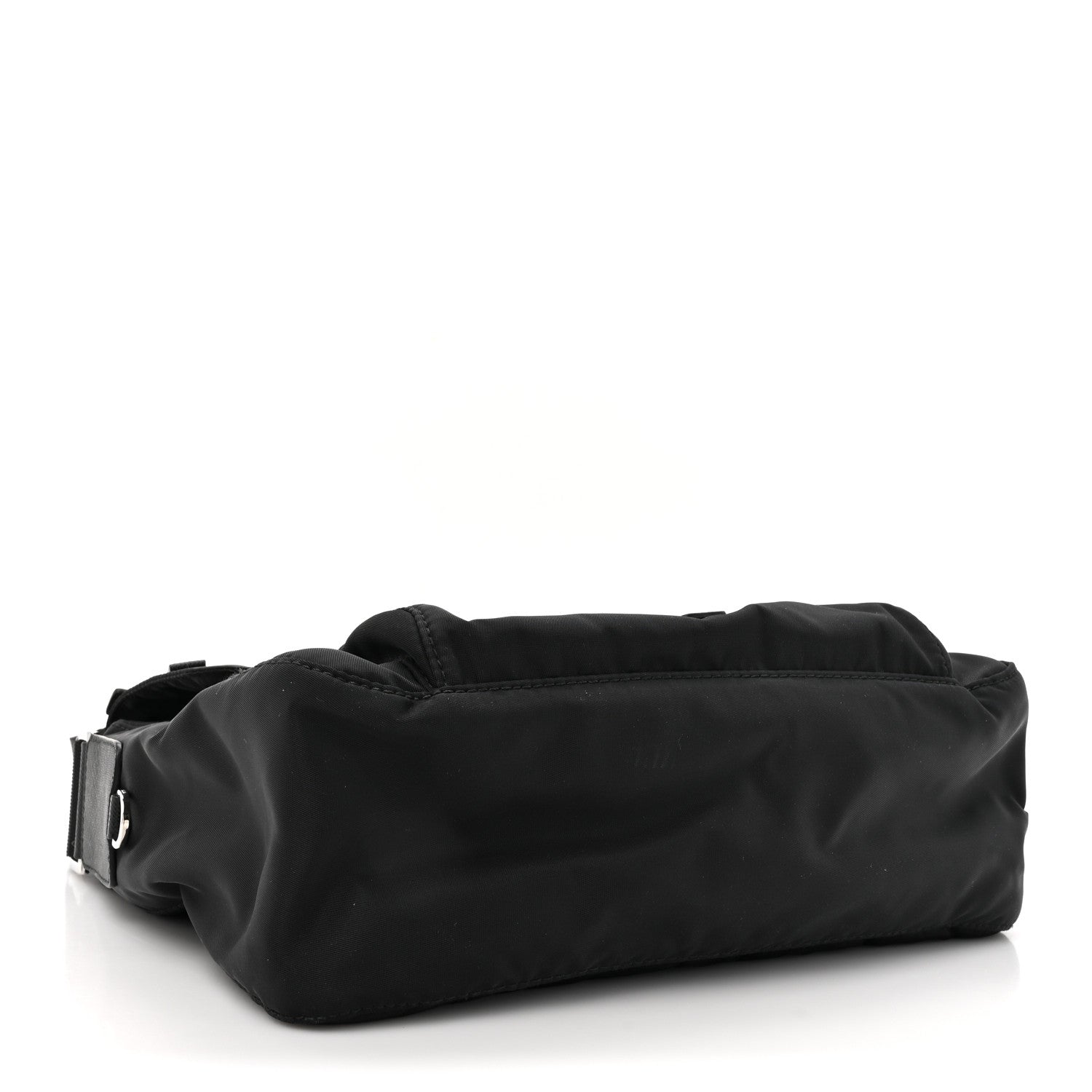 Prada Re-Nylon Vela Saffiano Pocket Single Buckle Messenger Shoulder Bag Black 4 of 9