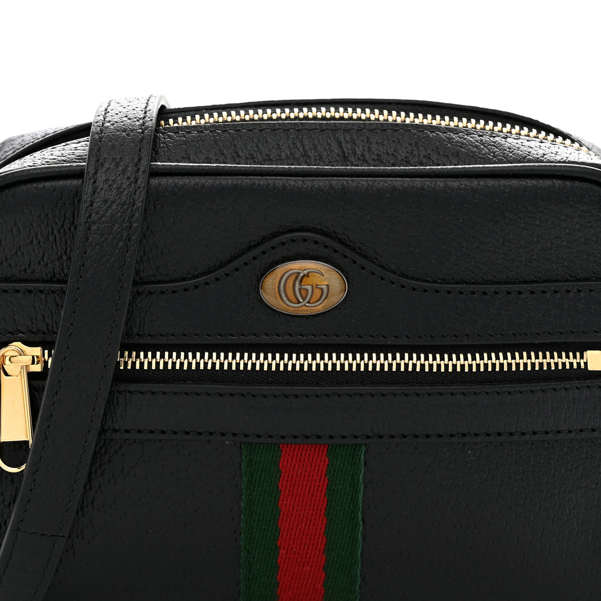 Gucci Calfskin Web Mini Ophidia Shoulder Bag Black 8 of 10
