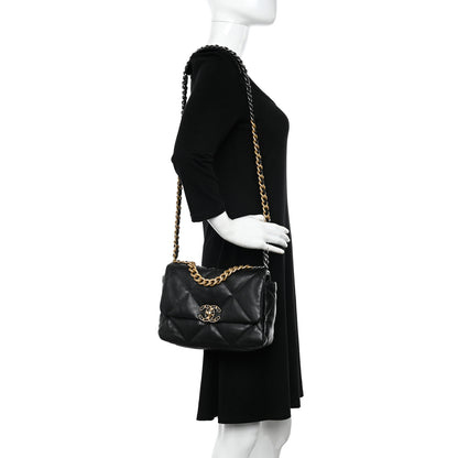 Chanel Lambskin Quilted Medium Chanel 19 Flap Black 2 of 11