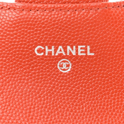 Chanel Caviar Quilted Flap Card Holder Orange 6 of 9