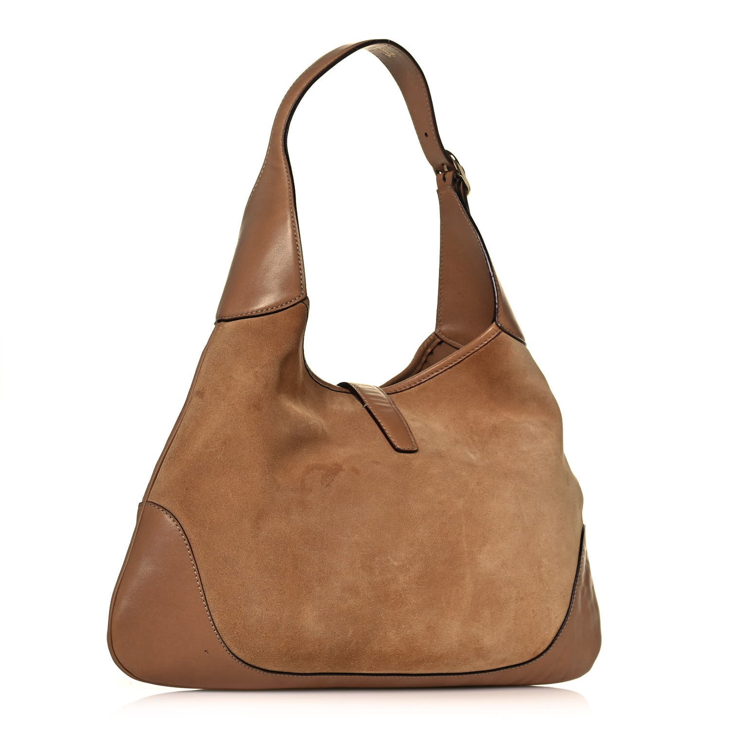 Suede Medium Jackie O Bouvier Hobo Light Brown