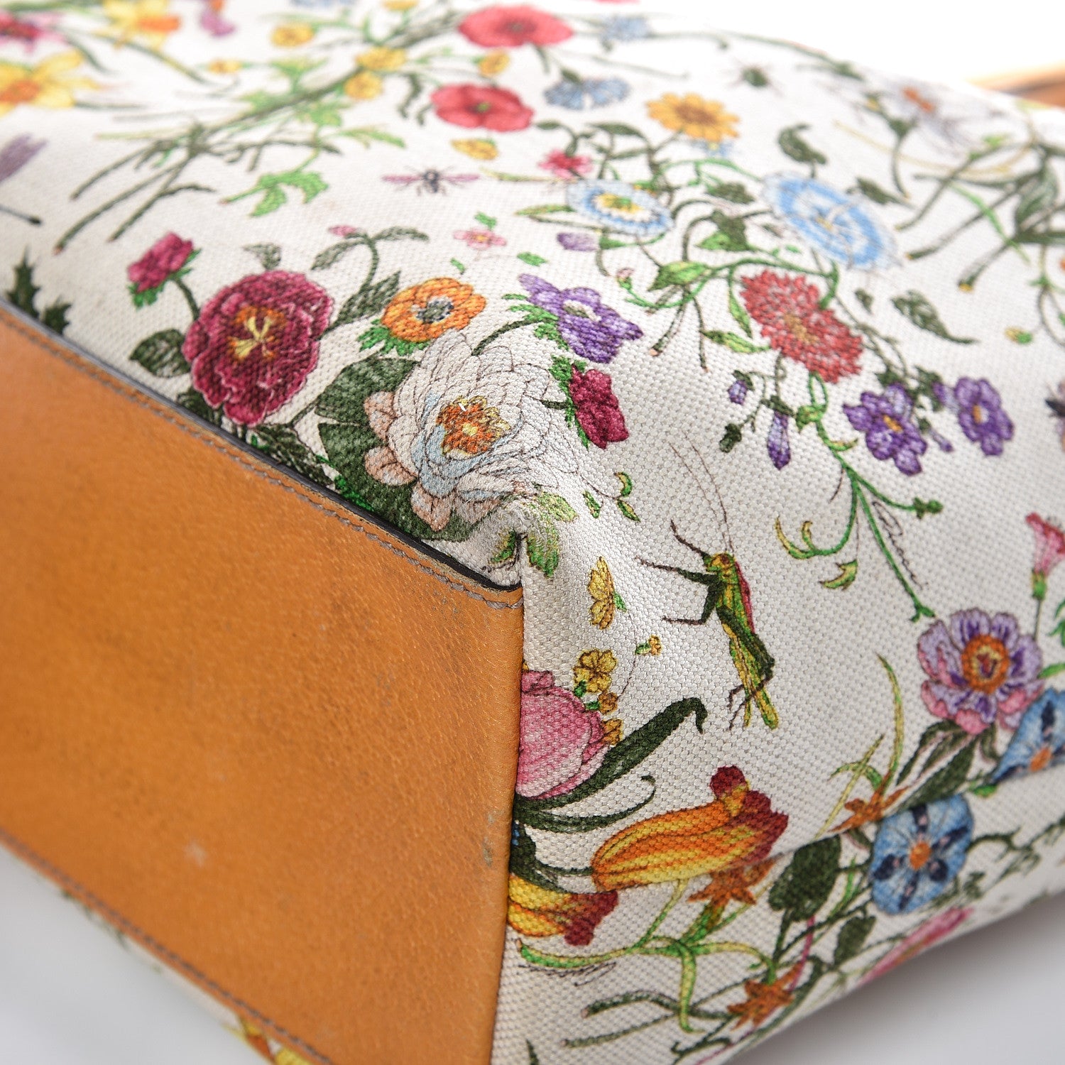 Gucci Canvas Large Floral Flora Joy Tote Yellow 16 of 21