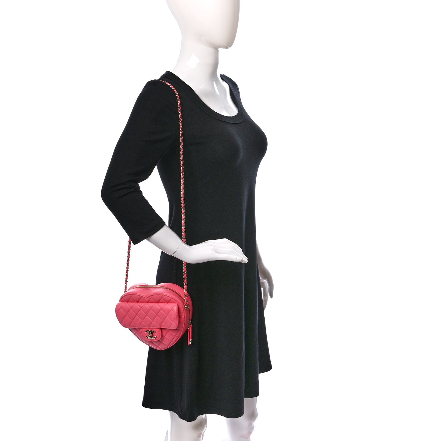 Lambskin Quilted CC In Love Heart Bag Pink