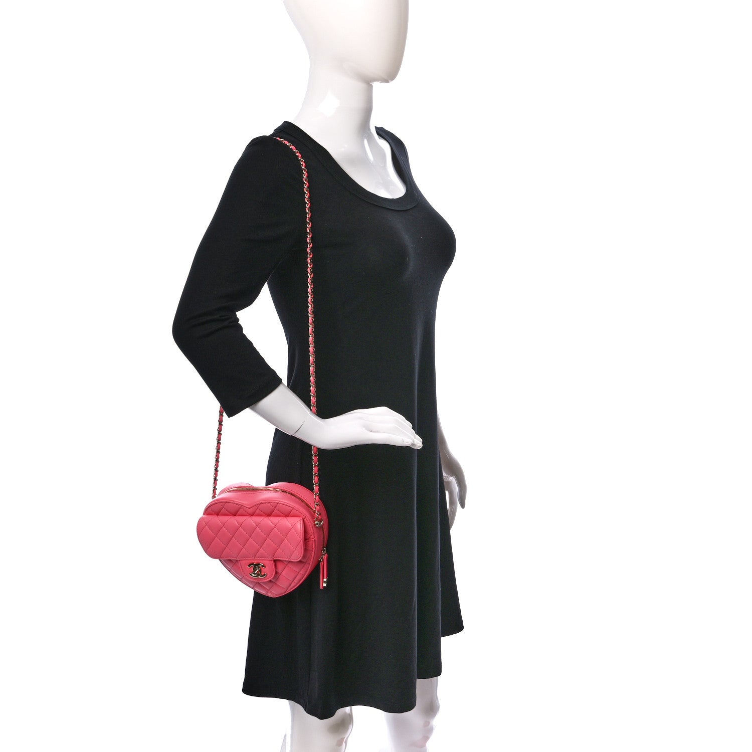 Chanel Lambskin Quilted CC In Love Heart Bag Pink 2 of 9