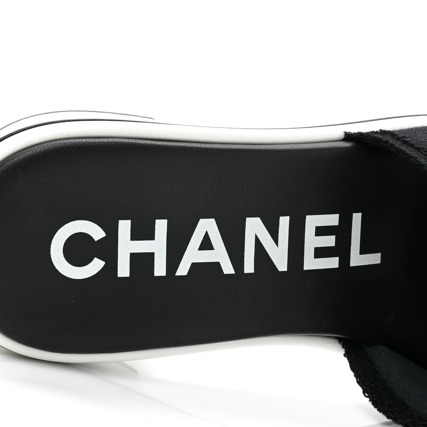 Cotton Logo Mule Sandals 35 Black White