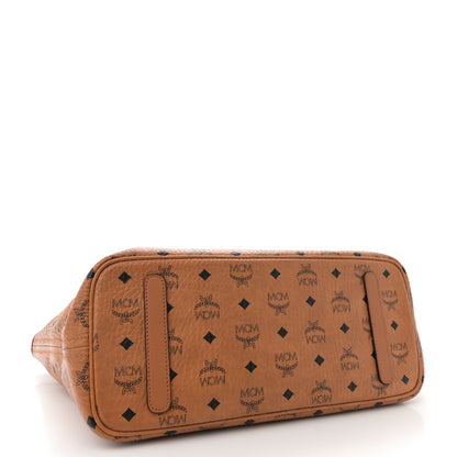MCM Visetos Medium Anya Top Zip Shopper Tote Cognac 5 of 13