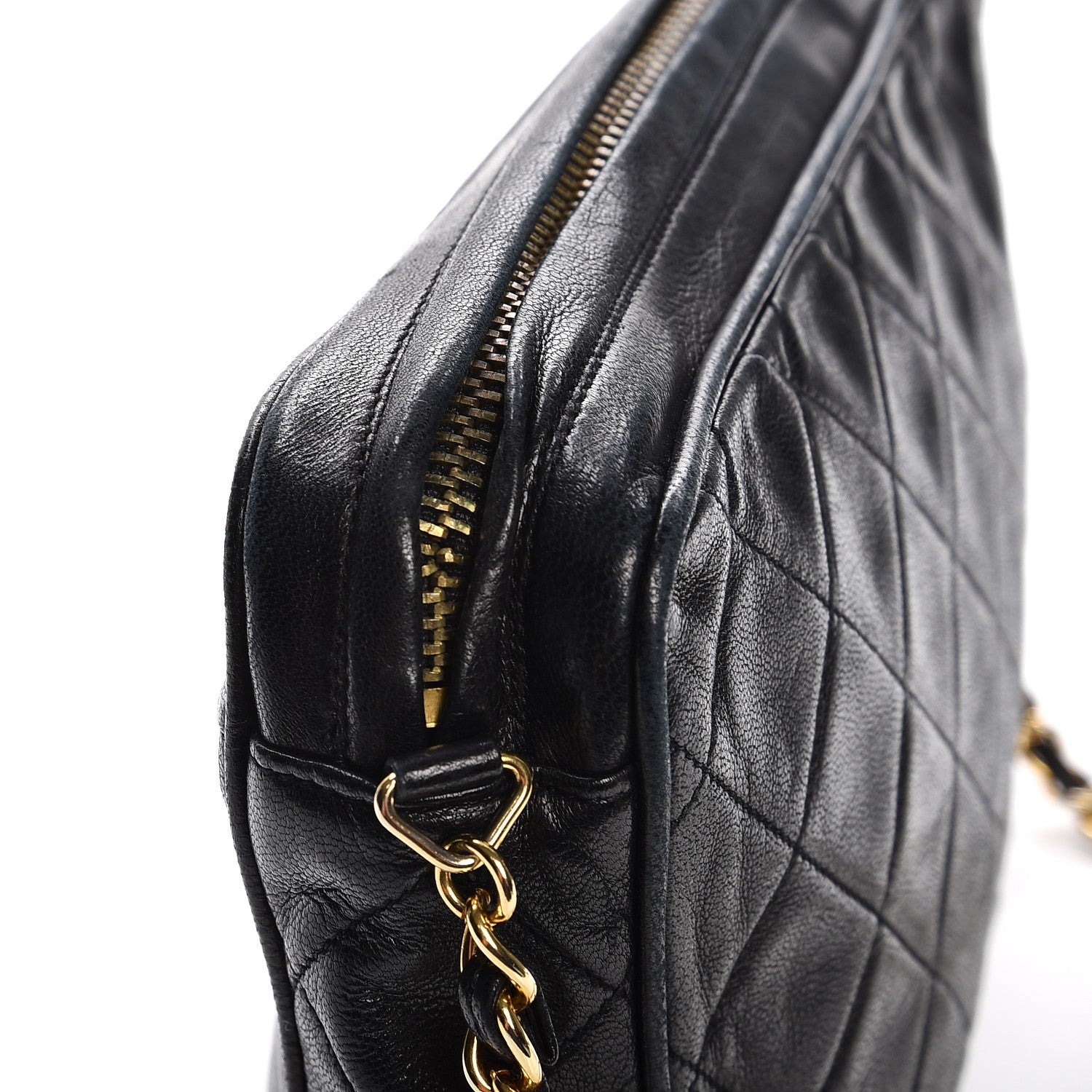 Chanel Lambskin Quilted CC Tassel Camera Case Black 11 of 13