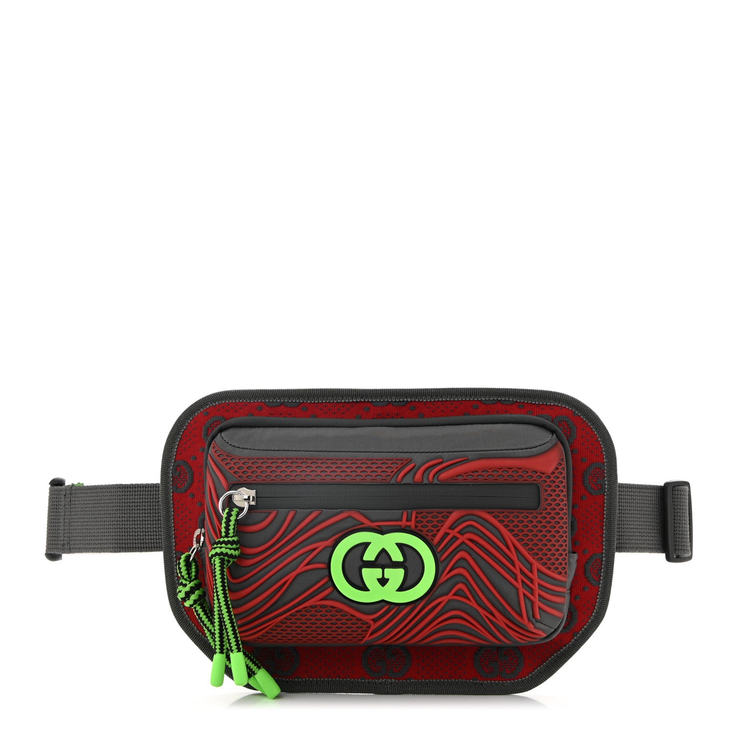 Gucci Jersey GG Monogram All Over Sporty Belt Bag Red Multicolor 1 of 10