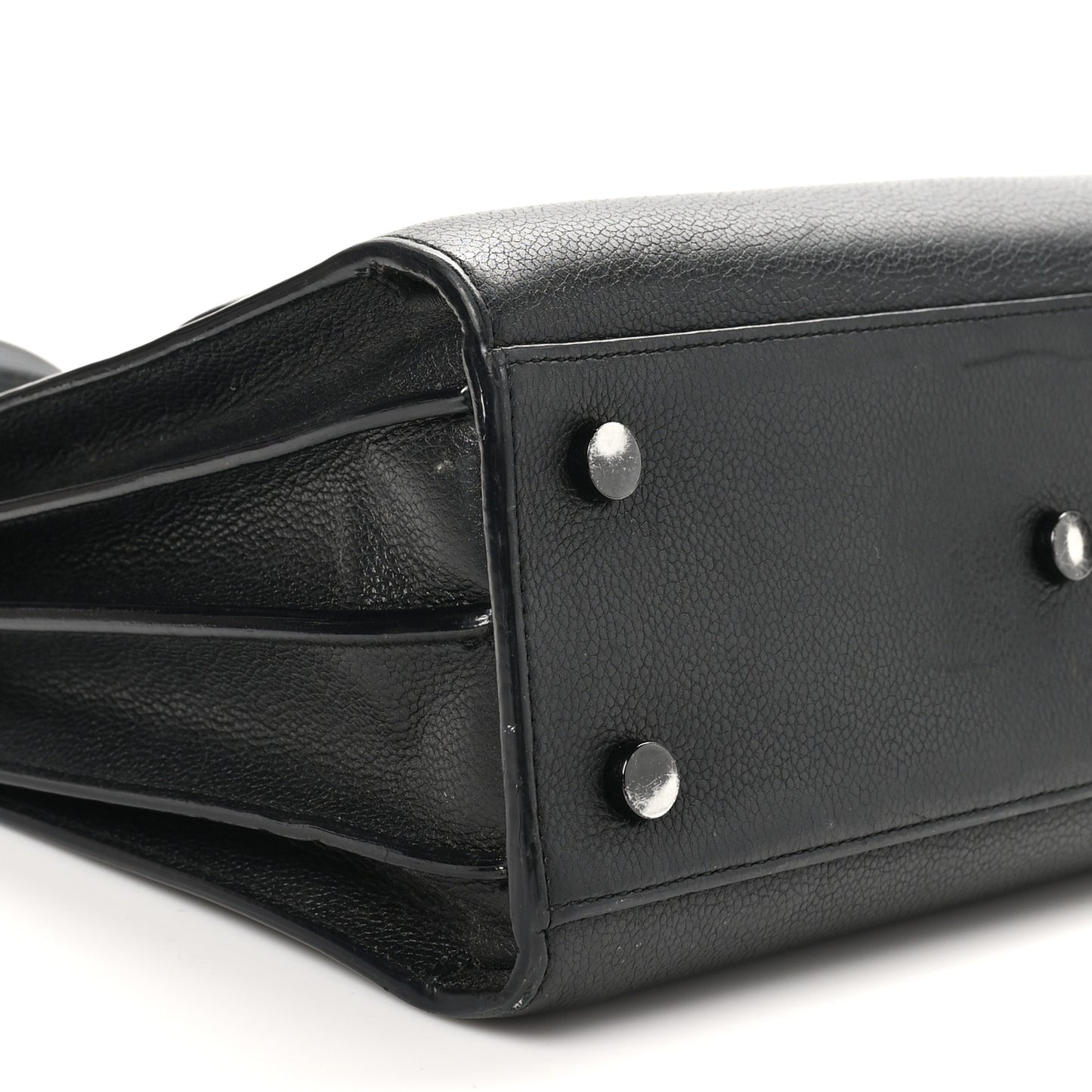 Grained Calfskin Baby Sac De Jour Black