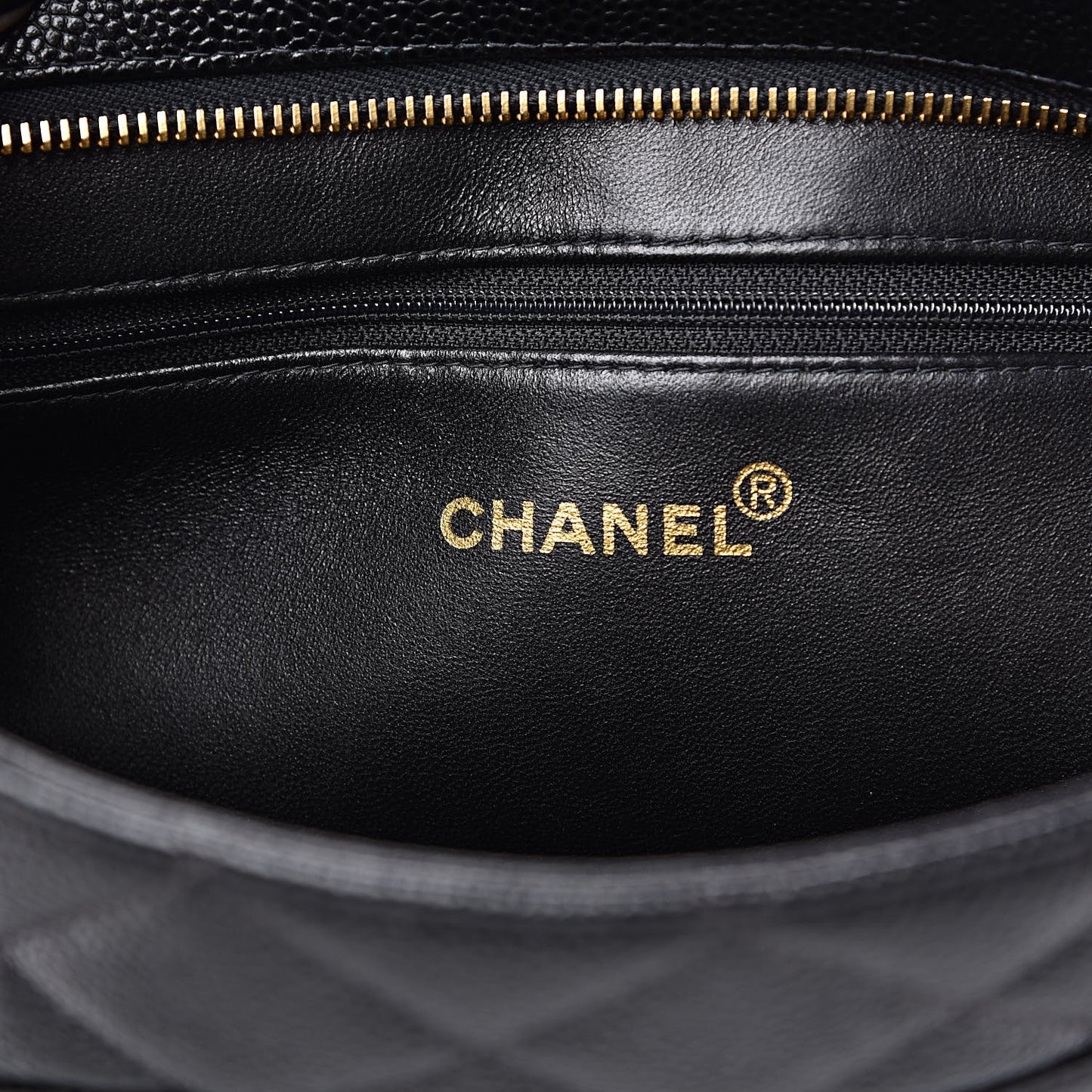 Caviar Quilted Medallion Tote Black
