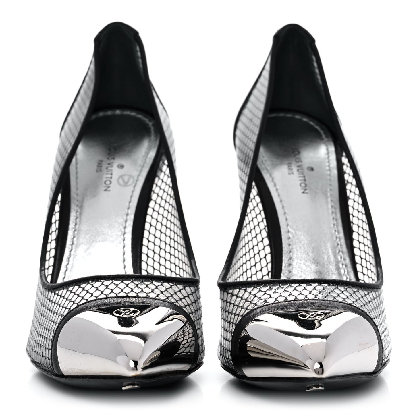 Calfskin Mesh PVC Urban Twist Pumps 36 Black