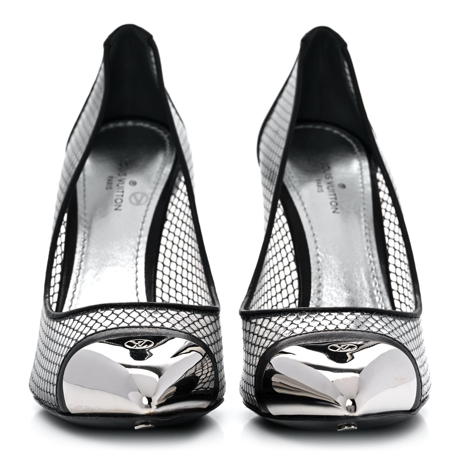 Louis Vuitton Calfskin Mesh PVC Urban Twist Pumps 36 Black 2 of 8