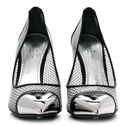 Louis Vuitton Calfskin Mesh PVC Urban Twist Pumps 36 Black 2 of 8