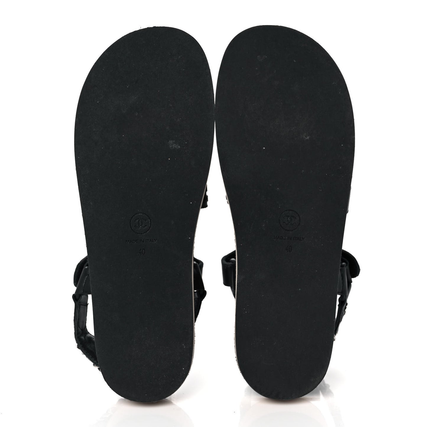 Lambskin Chain Sandals 40 Black