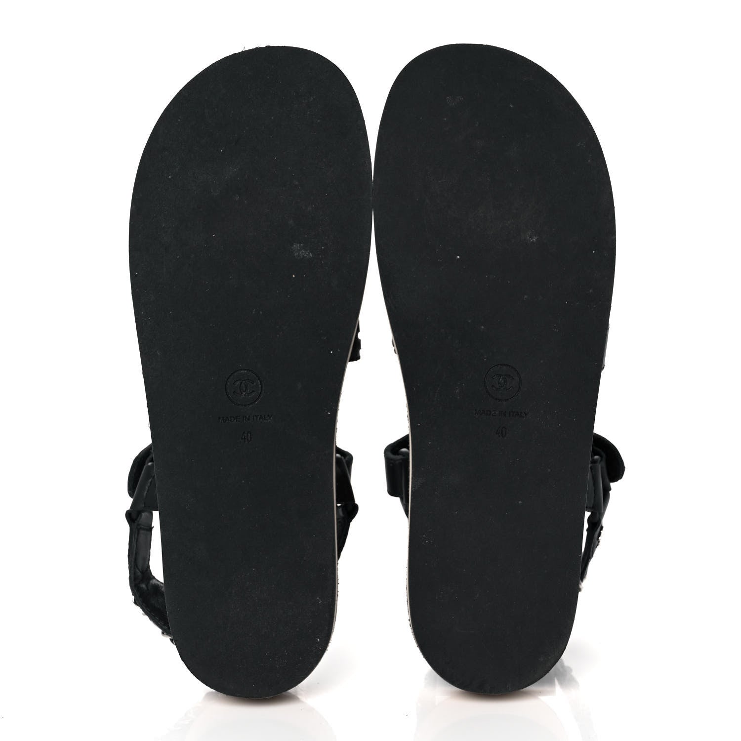 Chanel Lambskin Chain Sandals 40 Black 5 of 9