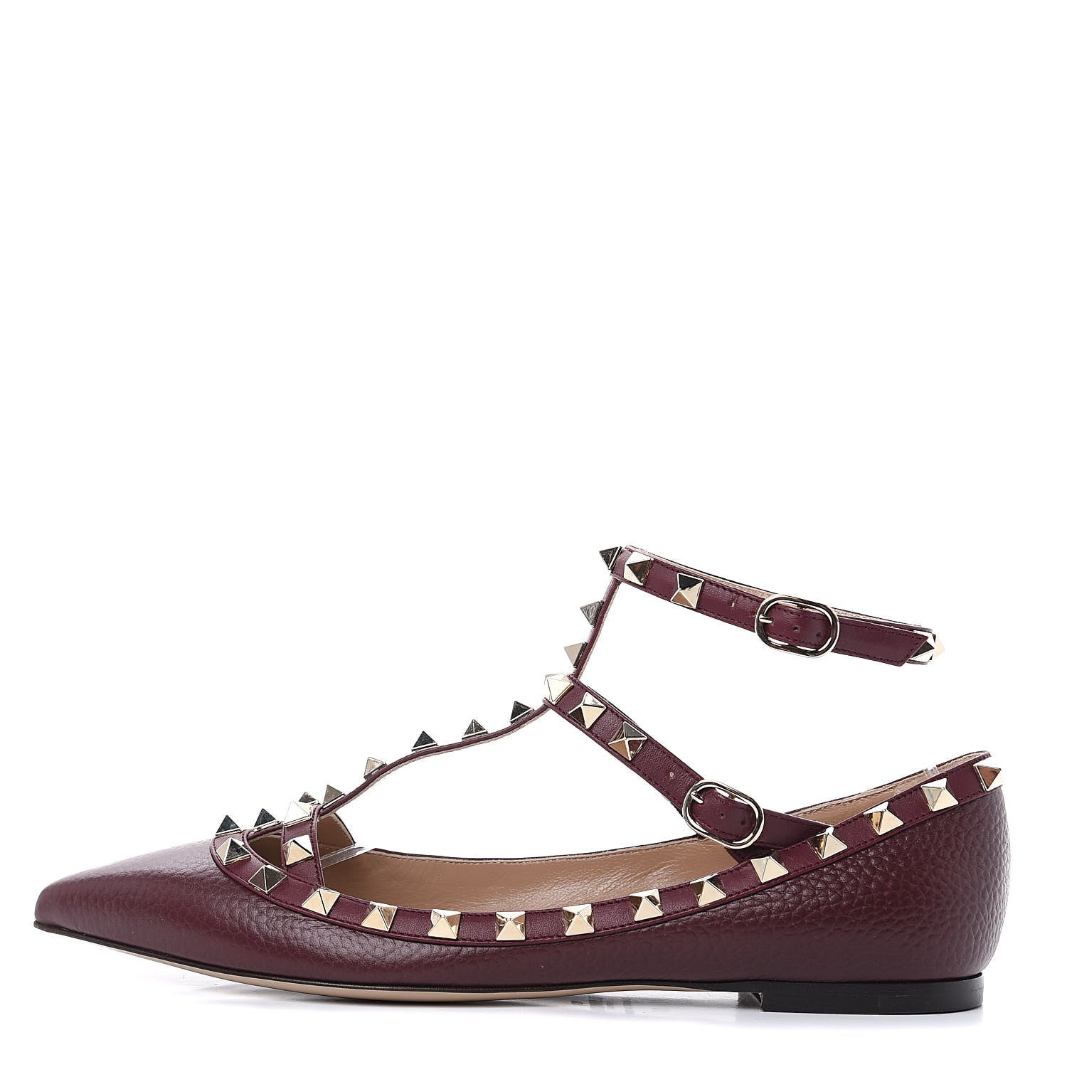 Valentino Garavani Nappa Rockstud Cage Ballerina Flats 37 Rubin 1 of 8