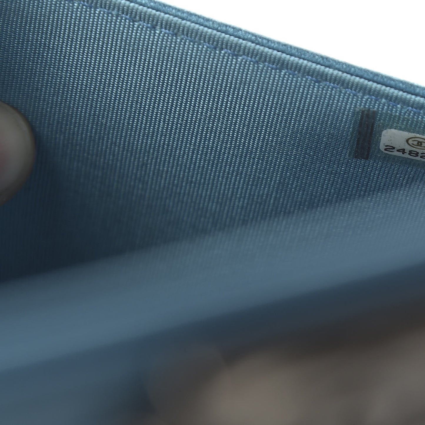 Metallic Caviar Quilted Boy Wallet On Chain WOC Turquoise