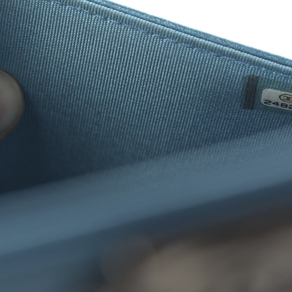 Chanel Metallic Caviar Quilted Boy Wallet On Chain WOC Turquoise 9 of 12