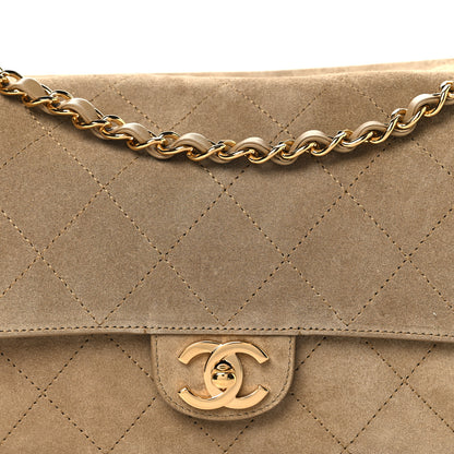 Chanel Suede Calfskin Small Souplissimo Maxi Flap Dark Beige 13 of 21