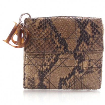 Christian Dior Python Flap Wallet Clutch Brown 1 of 9
