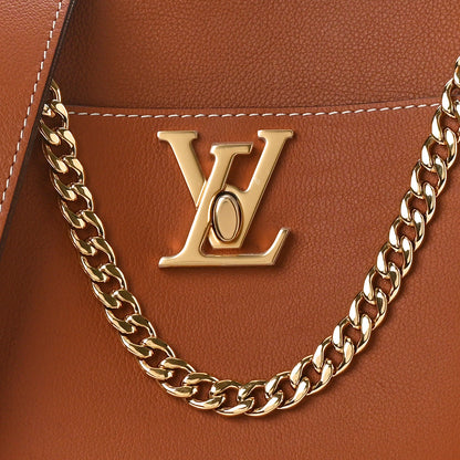 Louis Vuitton Calfskin Lock and Walk Bucket Cognac 6 of 9