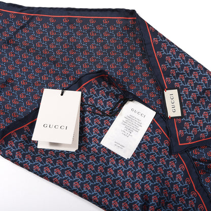 Gucci Silk Twill Anchett Handkerchief Midnight Blue Sky Blue 2 of 2