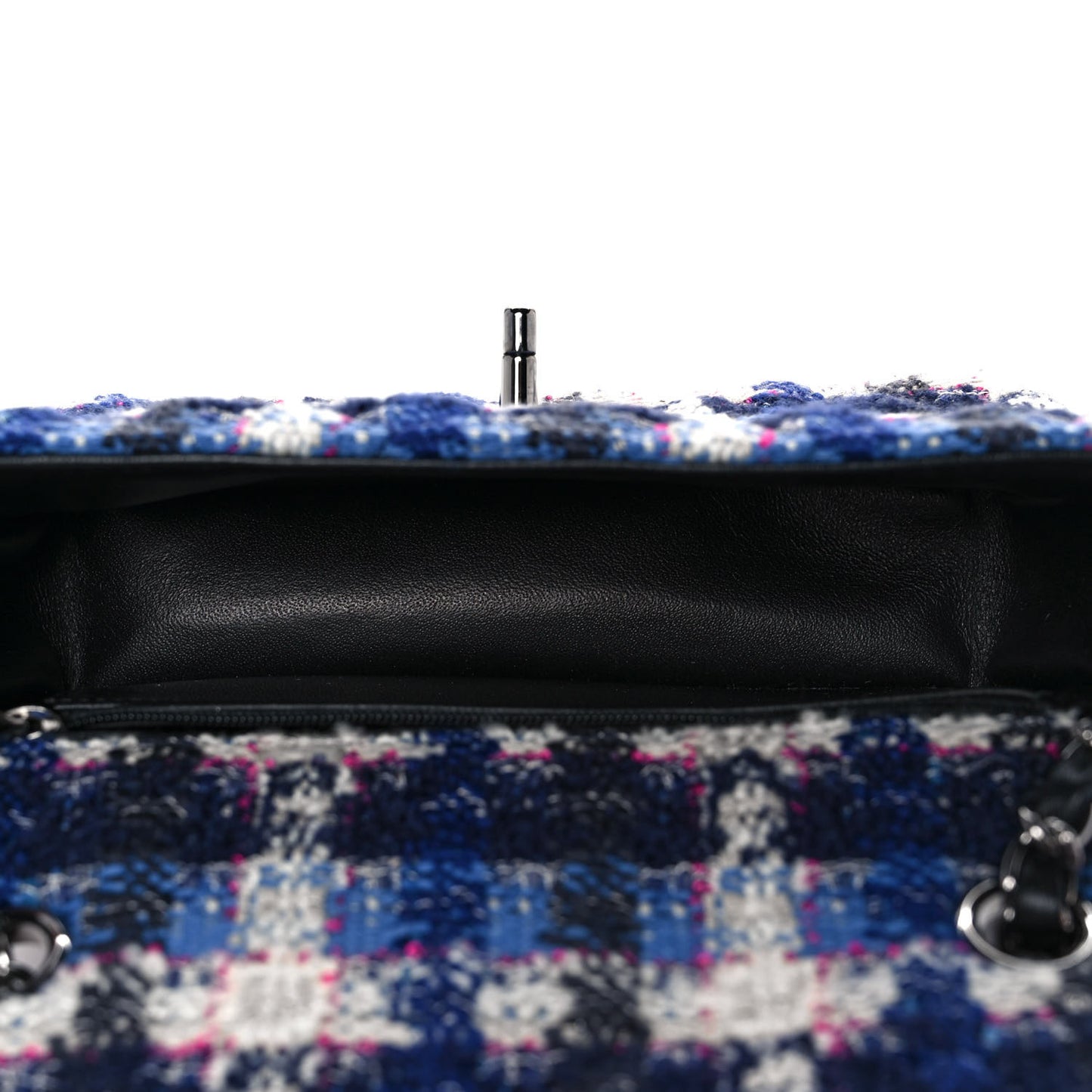 Tweed Quilted Mini Rectangular Flap Blue Multicolor