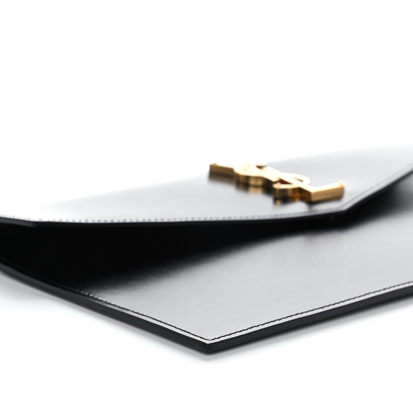 Smooth Shiny Calfskin Monogram Uptown Pouch Black