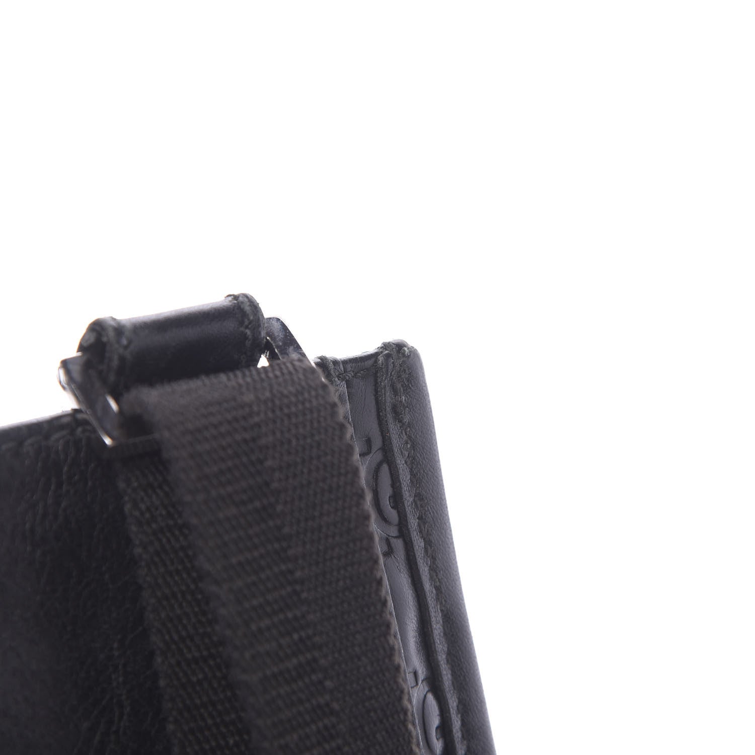 Gucci Guccissima Medium Flat Messenger Bag Black 12 of 14