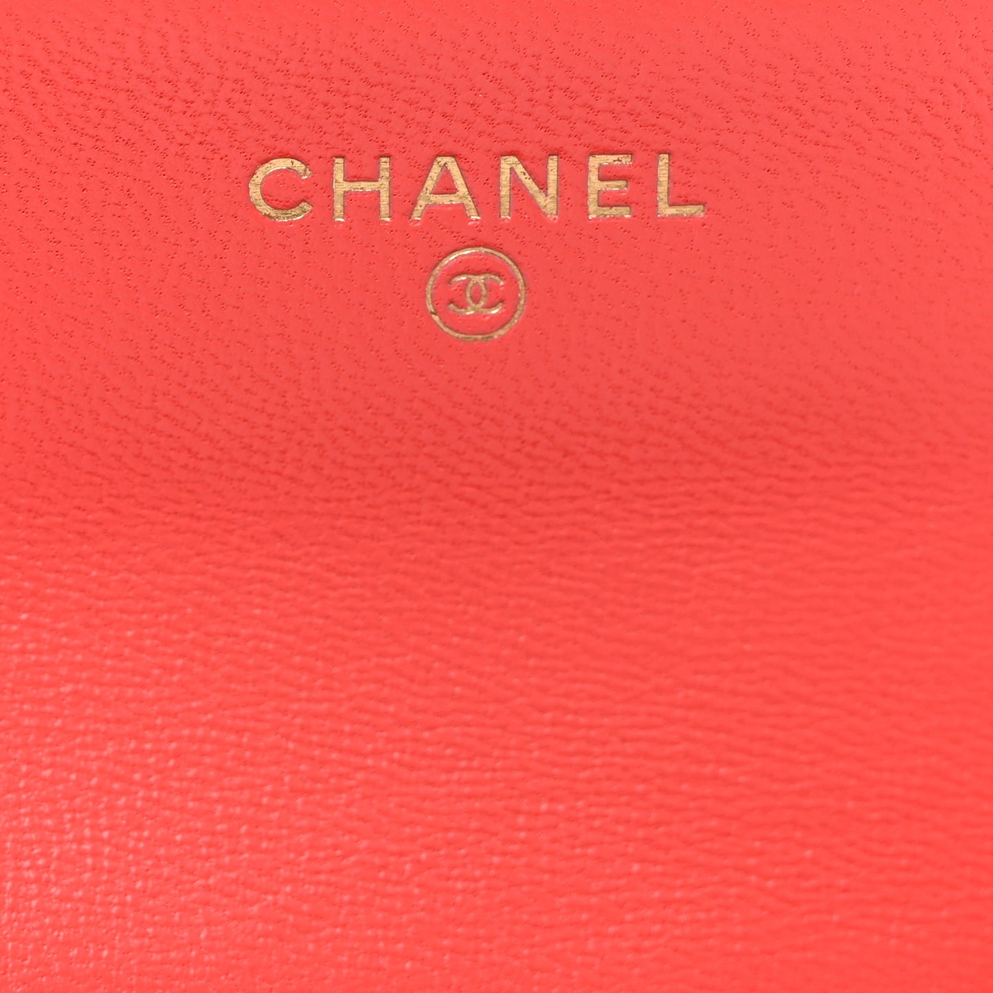 Lambskin Quilted Flap Card Holder Wallet Coral