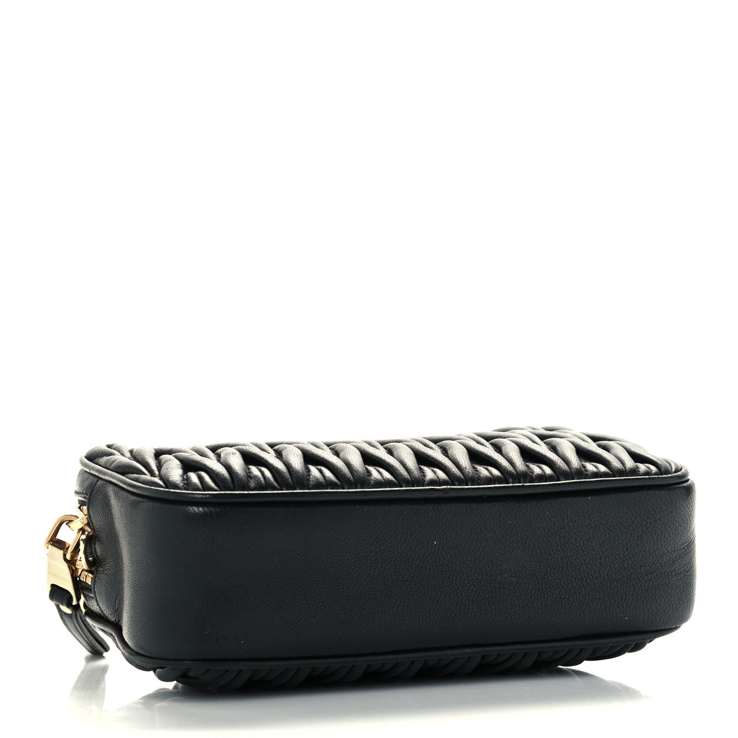 Nappa Matelasse Double Zip Pochette Clutch Black