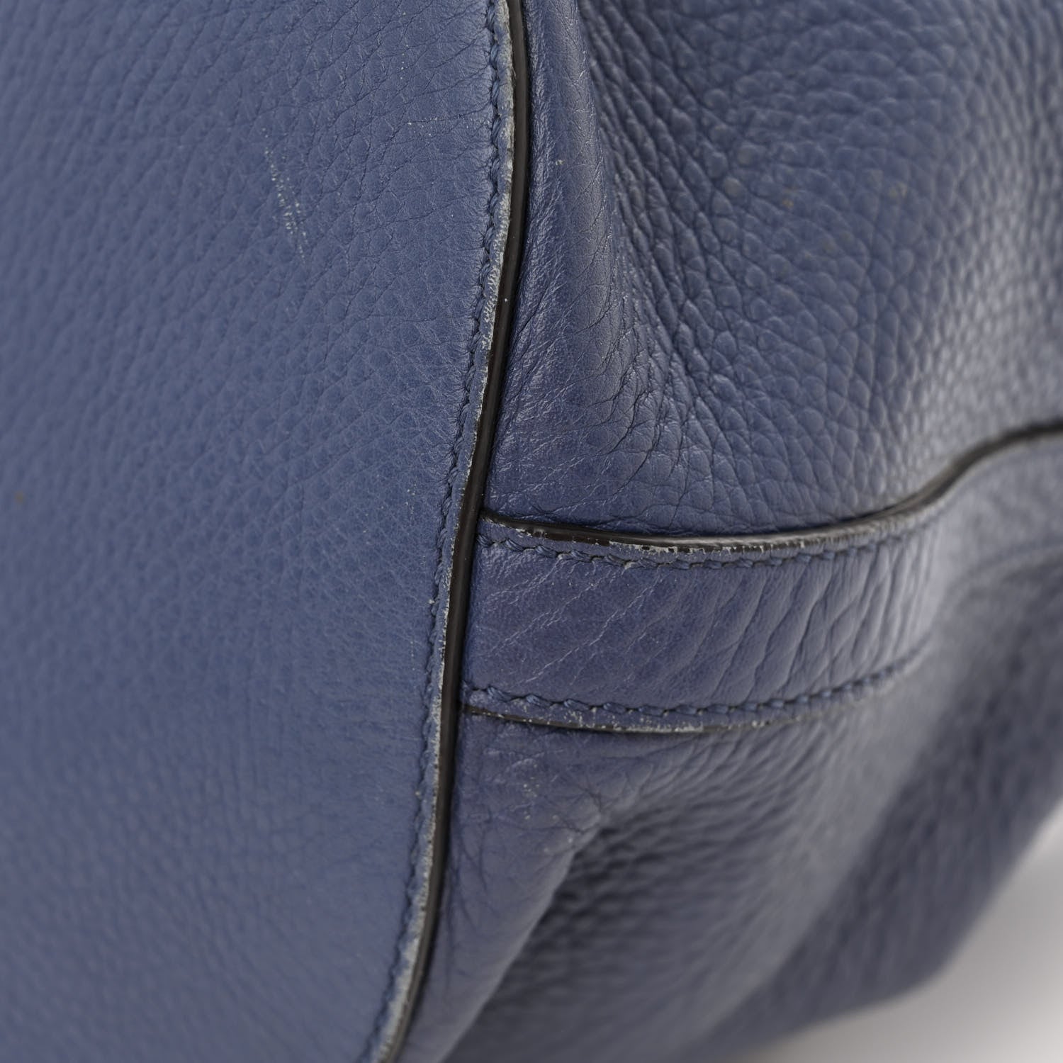 Gucci Pebbled Calfskin Miss Bamboo Bucket Bag Blue 13 of 16