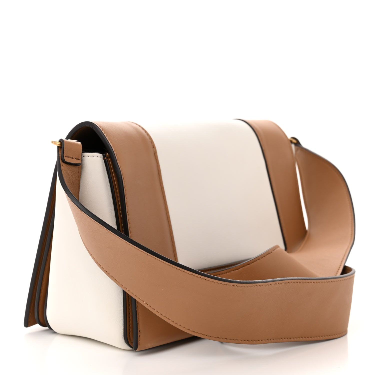 Celine Shiny Smooth Calfskin Medium Frame Shoulder Bag Tan Optic White 3 of 10