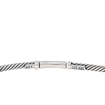 David Yurman Sterling Silver 14K Yellow Gold Blue Topaz Hampton Cable Choker Necklace 5 of 5