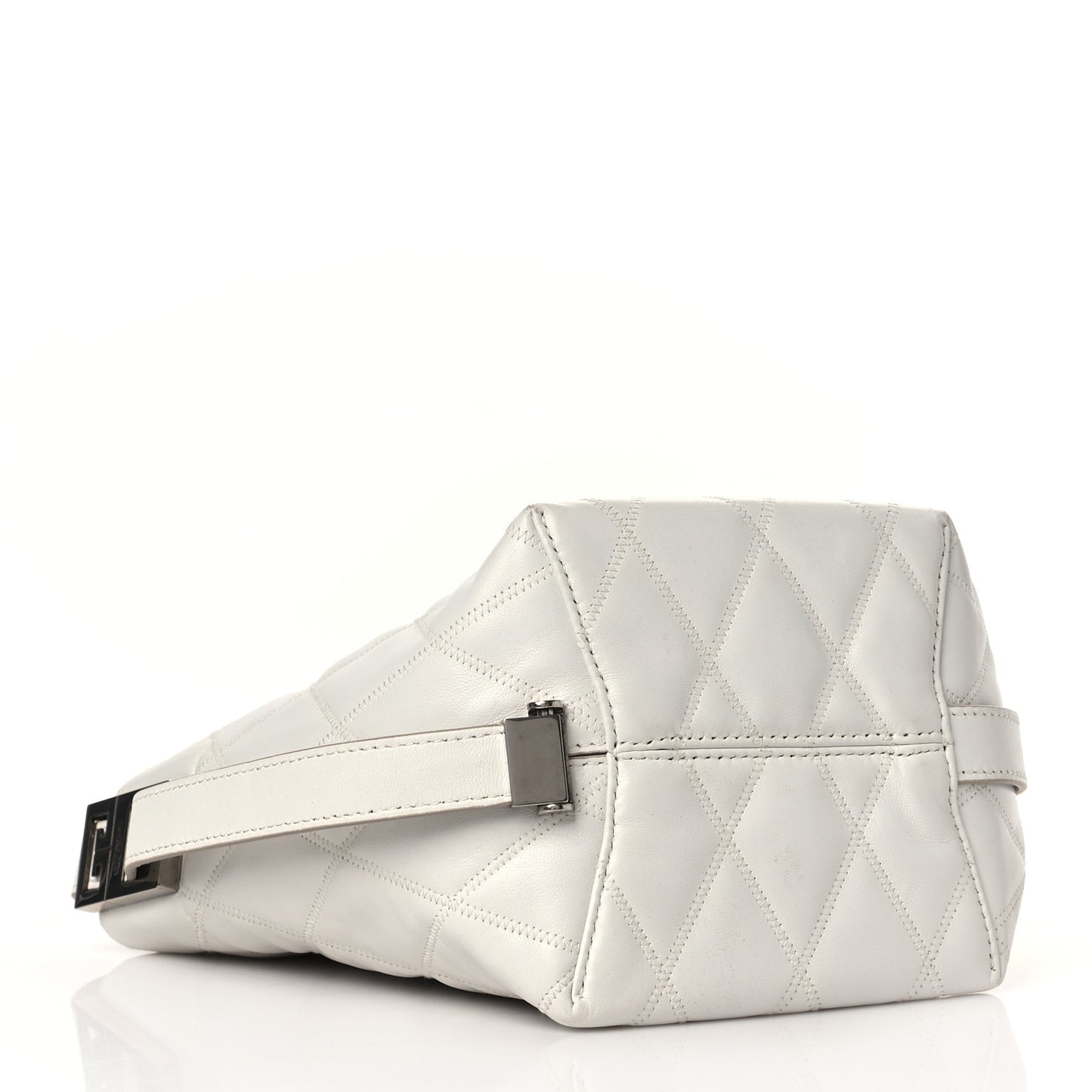 Lambskin Quilted Mini GV Bucket Bag White