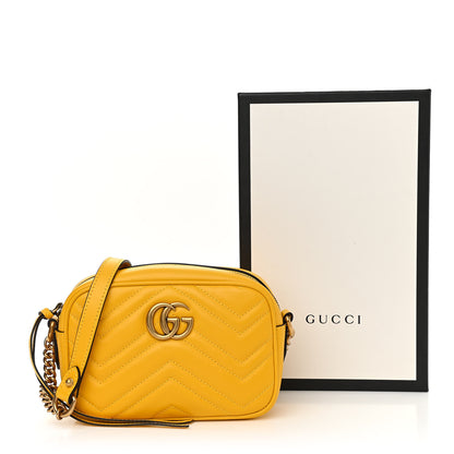 Gucci Calfskin Matelasse Mini GG Marmont Chain Shoulder Bag Stone Topaz 11 of 11