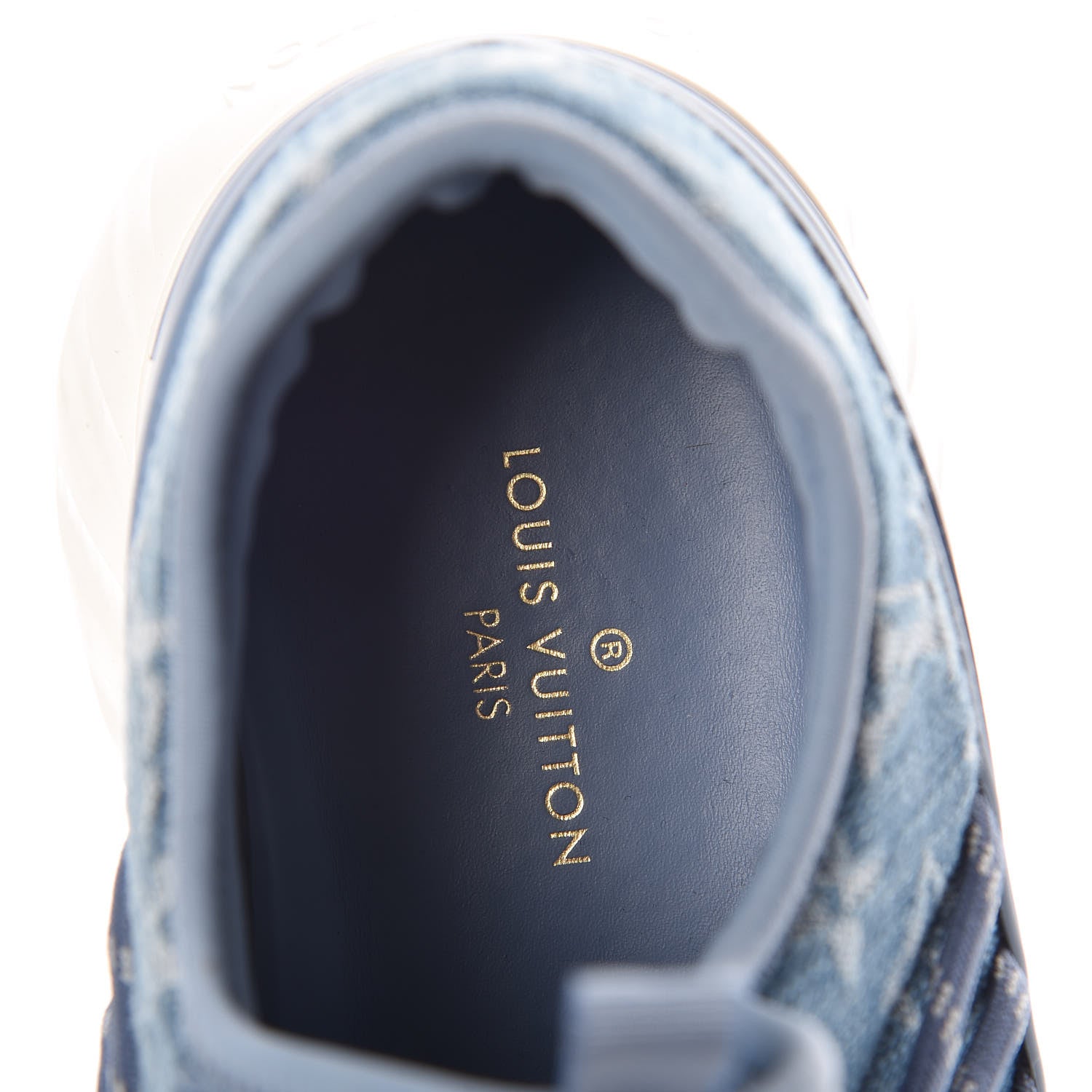 Louis Vuitton Denim Rubber Monogram Fastlane Low Sneakers 10 Navy 5 of 7
