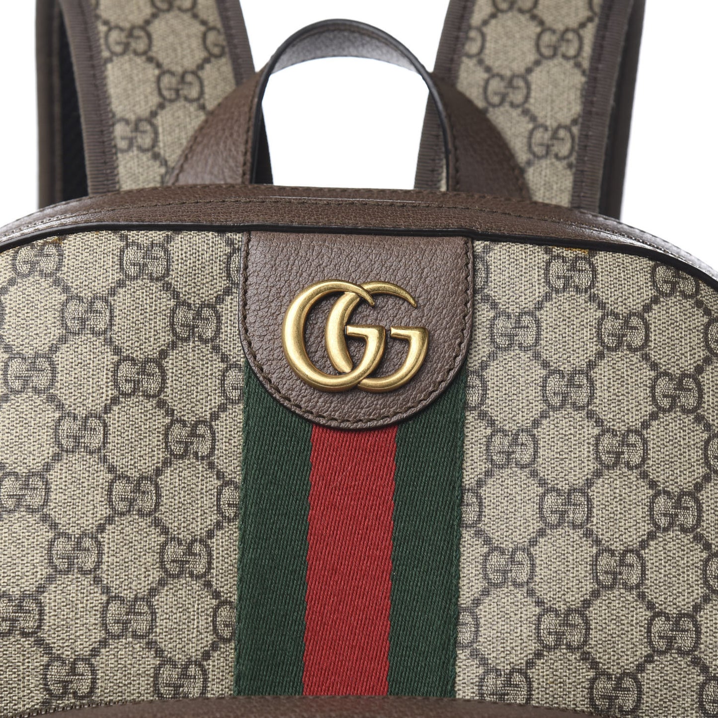 GG Supreme Monogram Medium Ophidia Day Backpack Brown