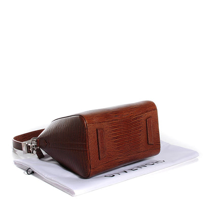 Givenchy Calfskin Lizard Embossed Small Antigona Brown 4 of 8