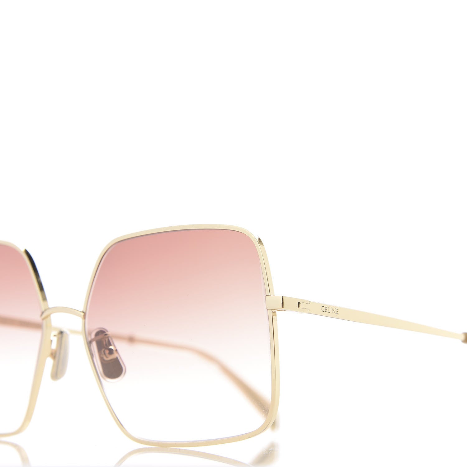 Celine Oversized Square Metal Sunglasses CL40078U Gold 7 of 7