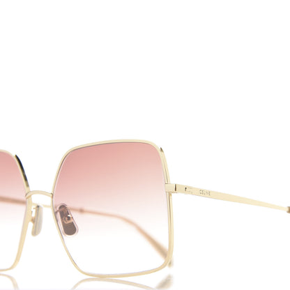 Celine Oversized Square Metal Sunglasses CL40078U Gold 7 of 7
