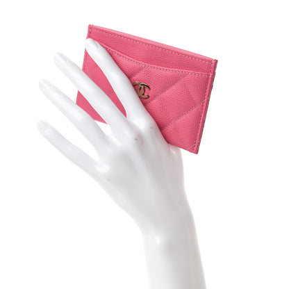 Chanel Caviar Quilted Card Holder Pink 2 of 8