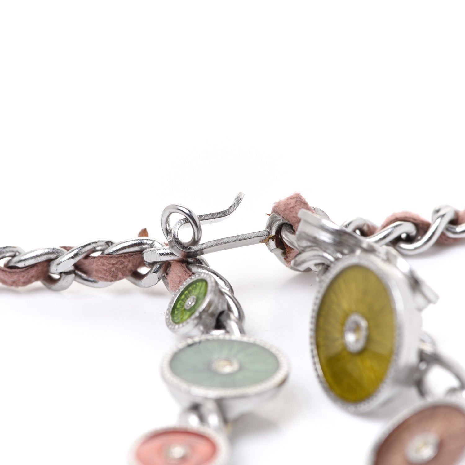 Chanel Lambskin Gripoix Poured Glass Crystal CC Charm Chain Belt Silver 4 of 7