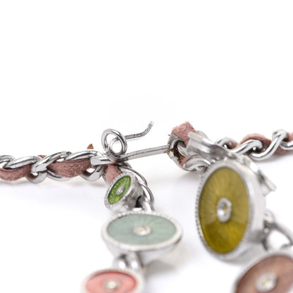 Chanel Lambskin Gripoix Poured Glass Crystal CC Charm Chain Belt Silver 4 of 7